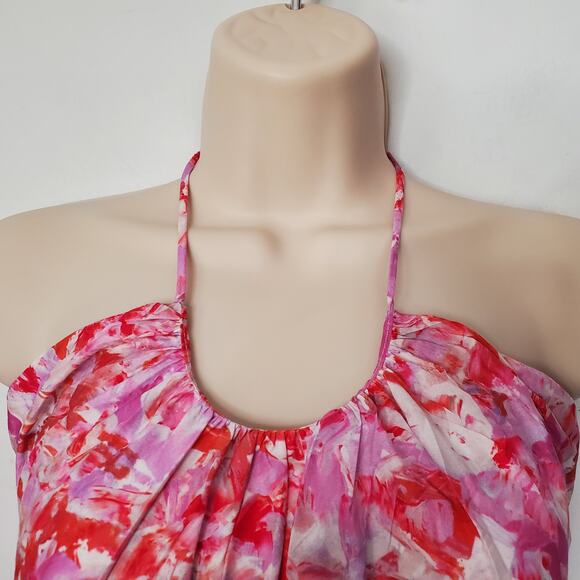 Tuckernuck Hyacinth House Fuschia Brushstrokes Aurora Halter Midi Dress Size XL - Picture 5 of 12